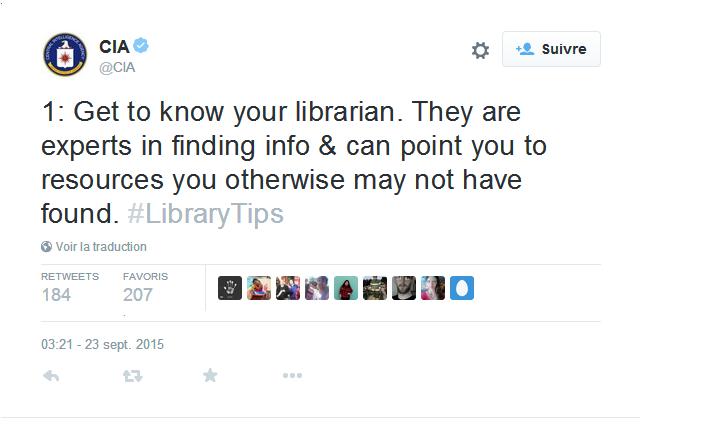 tweet cia Librarian copie ecran